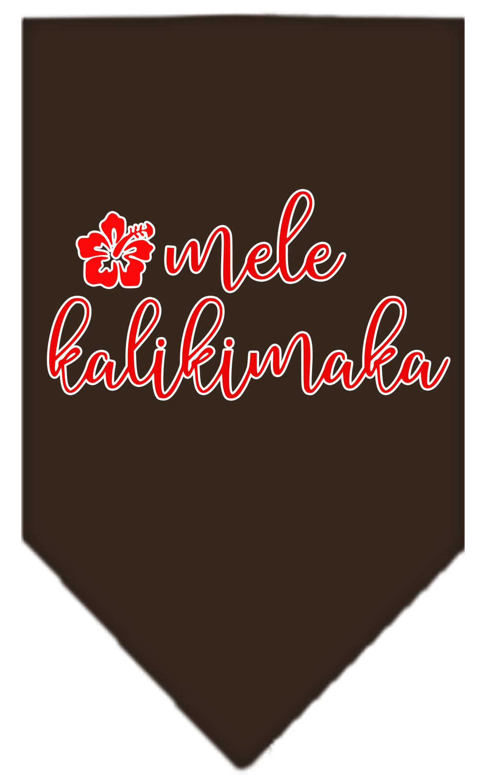 Mele Kalikimaka Screen Print Bandana Cocoa Large